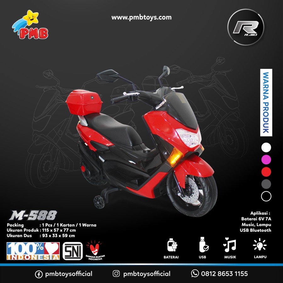 mainan motor aki anak pmb m 588 nmax