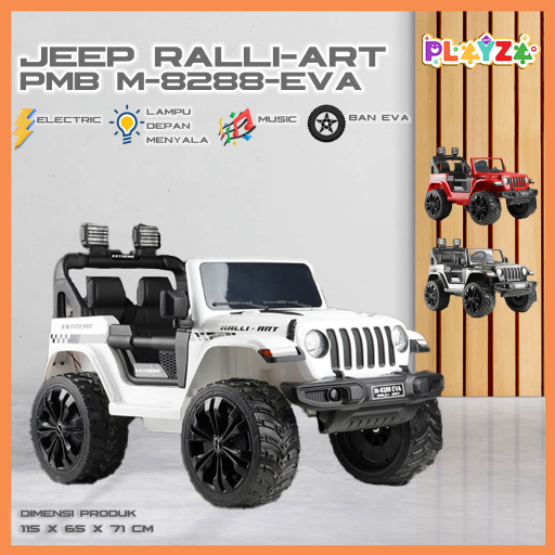 Mobil Aki Anak Jeep Rubikon Rally Art PMB M-8288-Eva Ban Karet Besar